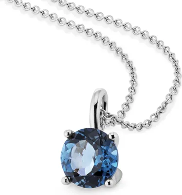 Zdjęcie produktu dla Naszyjnik Orolino ze złota próby 585, 42+3 cm, biały, niebieski topaz, niebieski 500341644