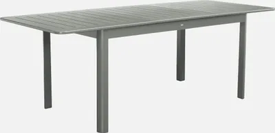 Produktbild von sweeek - Ausziehbarer Gartentisch aus Aluminium, 6 Plätze - Khaki