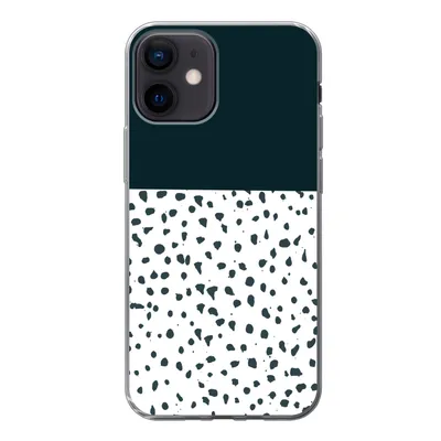 Produktbild von MuchoWow® Handyhülle Schutzhülle Hülle für iPhone 12 Polka dots - Schwarz - Weiß Silikon Softcase Handy Hülle - Schutzhülle