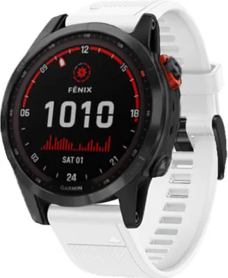 Produktbild von Strap-it Garmin Fenix 7 Silikonarmband (Weiß)