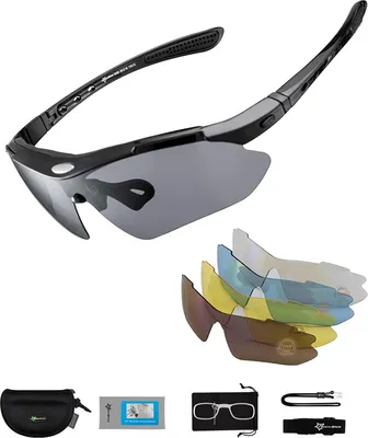 Produktbild von ROCKBROS Fahrradbrille Polarisiert Brille UV400 Schwarz