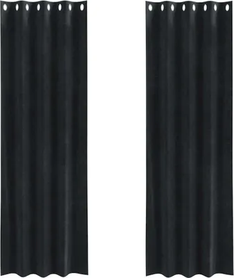 Zdjęcie produktu dla vidaXL Zasłony zaciemniające 2 szt. czarne 140 x 260 cm aksamitne