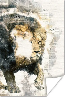 Produktbild von MuchoWow® Poster Rauch - Löwe - Abstrakt 20x30 cm - Papierdruck