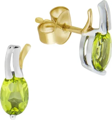 Produktbild von Ohrstecker Damen 375er Gelbgold/Weißgold mit Peridot 1,1cm, 1 Paar