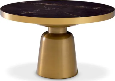 Produktbild von Casa Padrino Luxus Couchtisch schwarz / Antik Messingfarbig  Ø 79,5 x H. 47,5 cm - Runder Couchtisch - Luxus Wohnzimmer Möbel