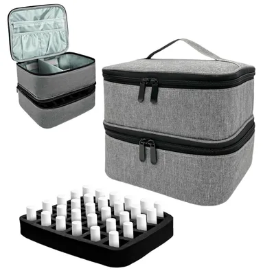 Immagine prodotto di Omgoods - Borsa organizer per smalti a doppio strato - Spazio per 30 flaconi