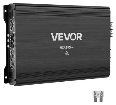 Immagine prodotto di Amplificatore per auto VEVOR a 4 canali, amplificatore di potenza in classe AB con funzione di bridging, max. 4 x 250 W a 4 ohm / 4 x 500 W a 2 ohm, amplificatore ad alte prestazioni per SUV, pick-up e fuoristrada, amplificatore audio multicanale