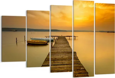 Produktbild von Bild auf Leinwand - Leinwandbild - See Brücke - 150x100cm - Wand Bild - Wanddeko - Wandbilder - Leinwanddruck - Bilder - Kunstdruck - Wanddekoration - Leinwand bilder - Wandkunst - EG150x100-3673