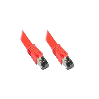 Image de Câble de raccordement plat Cat. 8.1, U/FTP, PiMF, sans halogène (LSZH), 2000 MHz, 40 Gbit/s, rouge, 3 m, Good Connections®