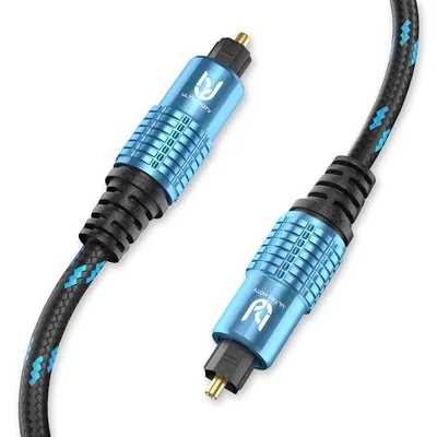 Zdjęcie produktu dla Kabel Ultra HDTV Premium Toslink – 7,5 metra Optyczny kabel audio Kabel cyfrowy z nylonową osłoną chroniącą przed załamaniami i w pełni metalowymi wtyczkami