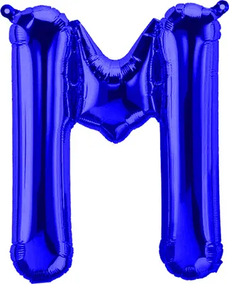 Immagine prodotto di Palloncino in foil lettera M, blu, 40 cm circa, da riempire con aria compressa