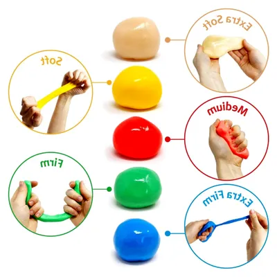 Produktbild von Therapieknete 57 g in 5 Stärken und Farben für Handtraining