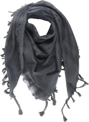 Produktbild von Kufiya – Keffiyeh – Graue und dunkelgraue Sterne – Schwarz – Arafat-Tuch