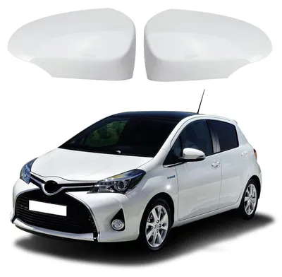 Obrázok produktu pre Kryt spätného zrkadla, 1 pár, kryty bočných zrkadiel pre Toyota Yaris 2012-2019 (biela farba)