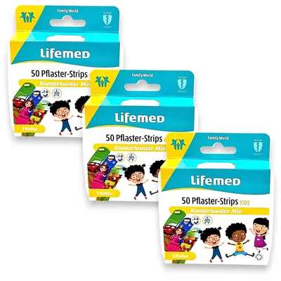 Produktbild von 3x Lifemed Wundpflaster Kids Mix 3x 50 Stück