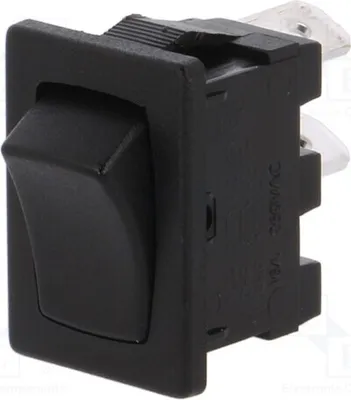 Zdjęcie produktu dla 1 sztuka, 10A/28VDC, czarny, przełącznik: 2 pozycje (OFF-ON), 10A/250VAC. Brak elementu H8600VBBB, wajpa przełącznika