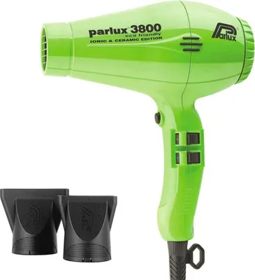 Image de Parlux 3800 EcoFriendly Ionic & Ceramic Vert - sèche-cheveux professionnel