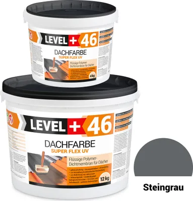 Produktbild von Dachfarbe elastische Sockelfarbe Dachlack UV-beständig Super Flex 16Kg Steingrau LEVEL+ RM46