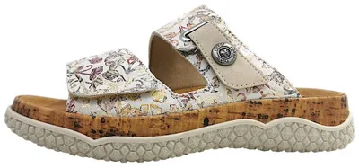 Produktbild von Rieker Damen Pantolette mit Plateau und zwei Riemen mit Klettverschluss V0300, Größe:38 EU, Farbe:Mehrfarbig