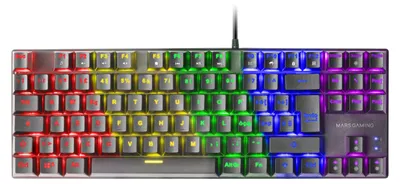 Image de Mars Gaming MK80, Câble, USB, Interrupteur mécanique, QWERTY, RGB LED, Noir