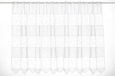 Produktbild von Gardinen Kranzusch Scheibengardine Jacquard verschlungen Linien 90x137,5 cm H/B weiß Bistrogardine Vorhang Küche 1er Pack