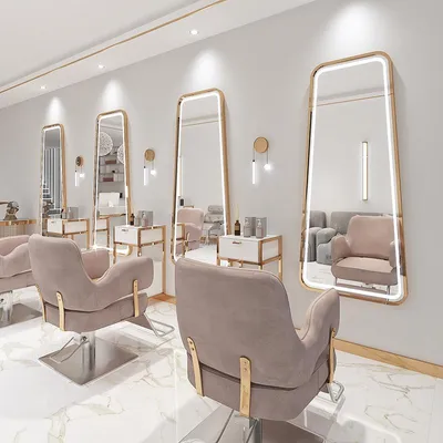 Image de Console de coiffeur barbier cosmétique avec miroir LED et cadre en aluminium 180x80 PRO