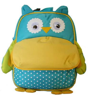 Produktbild von Uni Kinder-Rucksack verstellbare Gurte ca. 25 Liter, Modell:Eule (türkis)