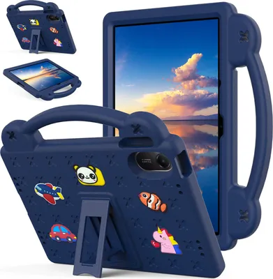 Produktbild von Schutzhülle für Xiaomi Redmi Pad 2 11" 2025 Niedliche Hülle für Kinder, Stoßfest mit Griff und Ständer Dunkelblau