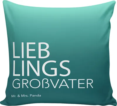 Produktbild von Mr. & Mrs. Panda Kissen 40x40 Großvater - Aquarellblau - Geschenk, Spruch, Enkel, für sofa, couch, Kuschelkissen, Enkelin, Deko, Grossvater, bedruckt, Geschenkidee, Oppi