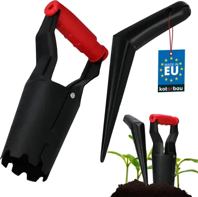 Immagine prodotto di KOTARBAU® Fioriera per bulbi da fiore 23 cm Fioriera per bulbi da fiore Bastone per la semina in acciaio verniciato a polvere Ausilio per la semina di bulbi da fiore Nero Accessori da giardino Scavatore per piante