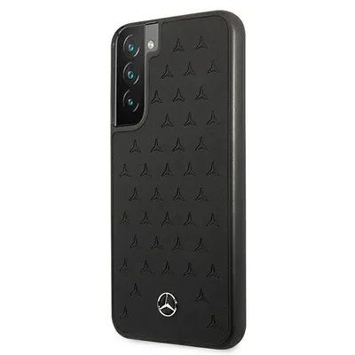 Productafbeelding van Telefoontasje Mercedes, leren, sterrenmotief, voor Samsung Galaxy S22+ - Zwart