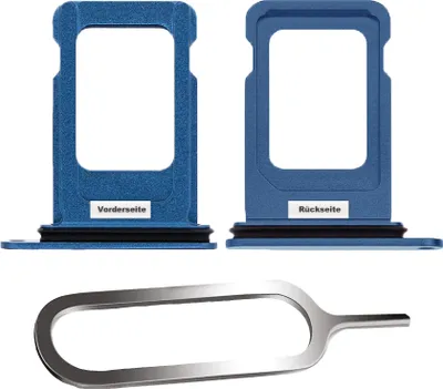 Produktbild von iPHONE 13 SIM KARTEN HALTER TRAY ADAPTER FACH STECKER SLOT CARD + NADEL BLAU