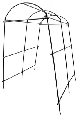 Zdjęcie produktu dla Brama ogrodowa z siatką do pnączy - stalowa konstrukcja do wspinaczki - duża (183x229 cm) - wytrzymała - do roślin pnących - czarna