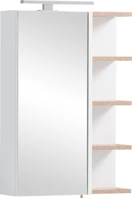 Produktbild von Badezimmer Spiegelschrank weiß mit Eiche BARLETTA-80
