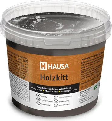 Immagine prodotto di HAUSA Stucco per legno 1 kg, stucco per legno color ebano, stucco/massa di riempimento per riparare i danni al legno, pronto all'uso, eccellente potere riempitivo, a rapida essiccazione, resistente alle crepe