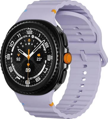 Produktbild von Silikon Armband für Samsung Galaxy Watch 8 / 8 Classic Wellenstruktur Lila