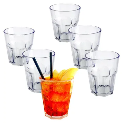 Produktbild von DoimoFlair Cocktailglas Graniti 27 cl aus Acryl Hartes Kunststoff Plastik Mehrwegbecher Transparent Set 6 Stück