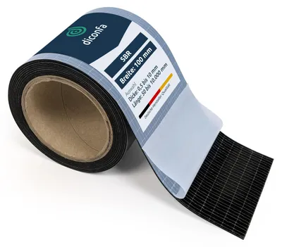 Immagine prodotto di Strisce di gomma autoadesive, larghezza 100 mm, colore nero