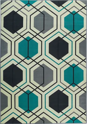 Produktbild von BELIANI Teppich Bunt 140 x 200 cm aus Polyester mit Geometrisches Muster Bedruckt Rechteckig Modern