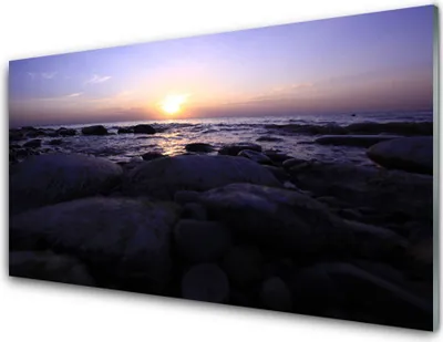 Produktbild von Acrylglasbilder 100x50 Wandbild Druck Steine Meer Landschaft