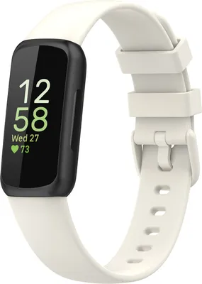 Produktbild von Silikon-Smartwatch-Armband – Passend für Fitbit Inspire 3 – Elfenbeinweiß – Strap-it Uhrenarmband/Armband – Größe: S