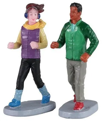 Produktbild von LEMAX Weihnachtsfigur Herbstjogger, 2er-Set, 100 cm breit, 7,1 cm hoch