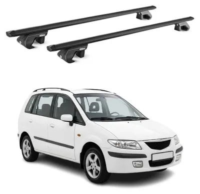 Produktbild von Dachträger Grundtäger für Mazda Premacy I 1999-2004 90kg Aluminium Schwarz, KI-generiertes Bild