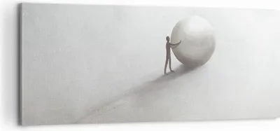 Produktbild von Bild auf Leinwand - Leinwandbild - Einteilig - Sisyphus Arbeit Symbol - 100x40cm - Wand Bild - Wanddeko - Wandbilder - Leinwanddruck - Bilder - Wanddekoration - Leinwand bilder - AB100x40-4752