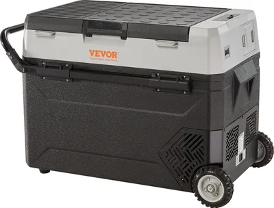 Image de Camping Réfrigérateur 53 L Glacière électrique roulante Congélateur électrique 2 en 1 double zone Réfrigérateur de voiture Compresseur pour garder au chaud et