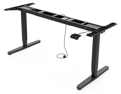 Produktbild von Yaasa Frame Pro Schreibtischgestell Höhenverstellbar, Schwarz – 140 - 200 cm – 9 Speicherfunktionen, Höhenanzeige, Kollisionssensor, Traglast 140 kg