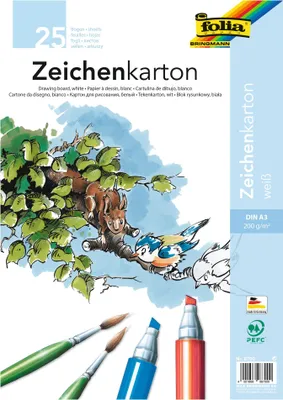 Immagine prodotto di Folia 8700 Cartoncino da disegno 200 g/m², DIN A3, 25 fogli