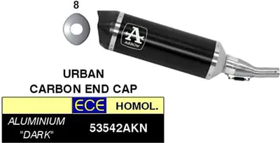 Immagine prodotto di Marmitta slip-on ARROW urban alluminio scuro con fondello per Yamaha Tricity 300