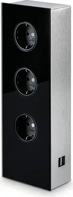 Produktbild von Mira Glas USB A, Steckdosenelement, Edelstahl/Glas schwarz
