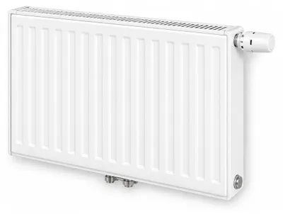 Productafbeelding van Vogel & Noot radiator met aansluitstuk voor thermostaatkranen, type T6, model 33VM, afmetingen 500x1000mm, diepte 166mm, wit, 1 stuk.